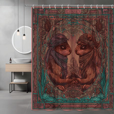Guinea Pig Art Shower Curtain Boho Animal Graphic Print