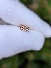 Ohrringe 14 kt Gelbgold Diamant Princess Cut