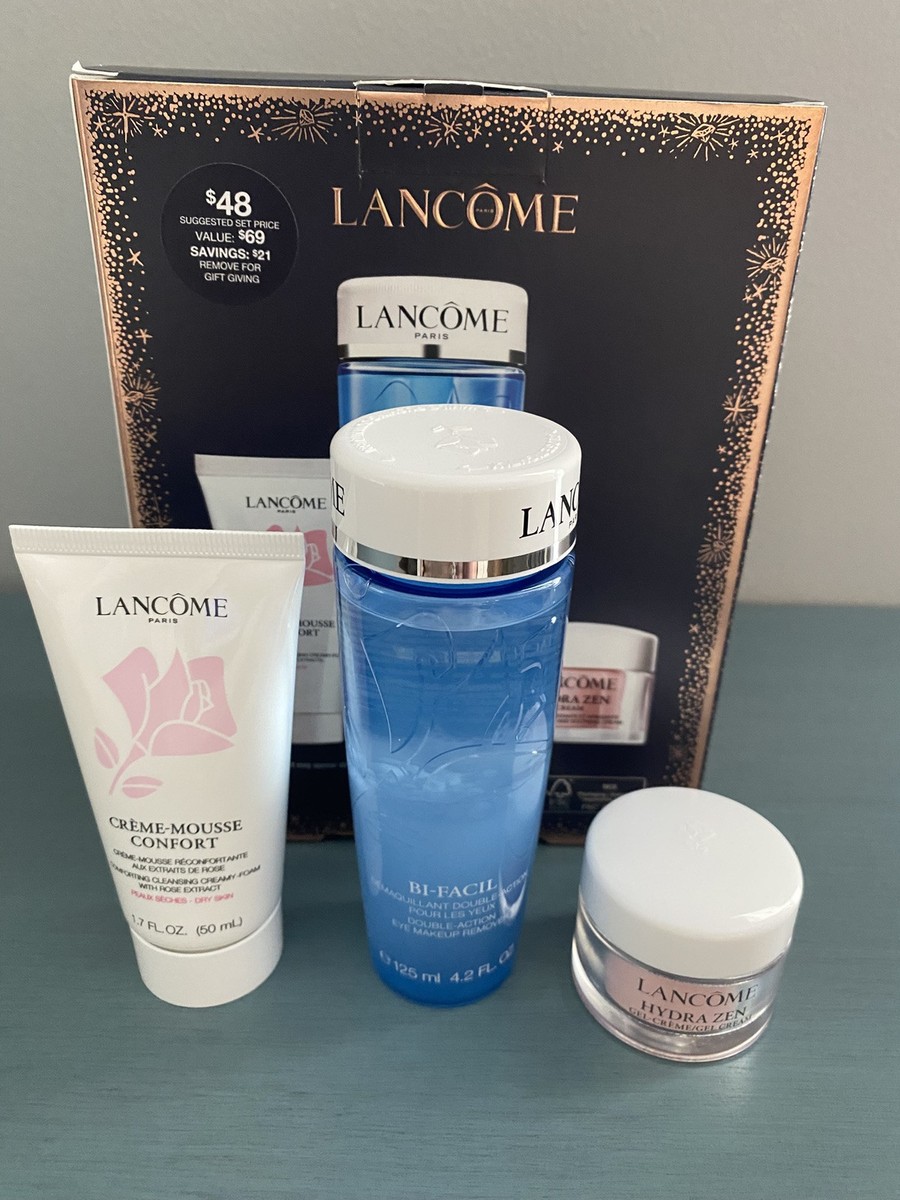 LANCOME 3 Pc Bi-Facial Essential Care Skincare Set for Clensed
