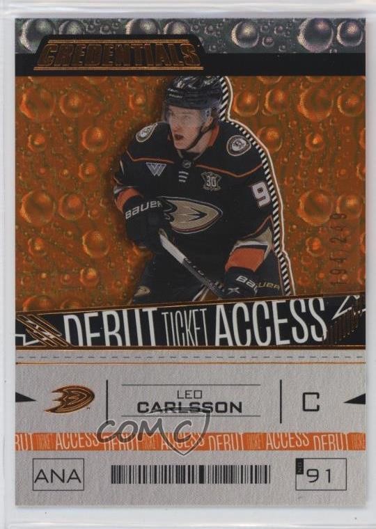 2023 Credentials Debut Ticket Access Orange 194/249 Leo Carlsson #197 Rookie RC