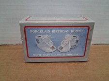 Vintage Porcelain Birthday Bootie Baby Shoe Planter, Decoration, Flowers READ