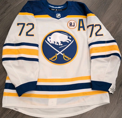 Team Issued Buffalo Sabres Tage Thompson Adidas Authentic MIC Jersey 56 RJ  Patch