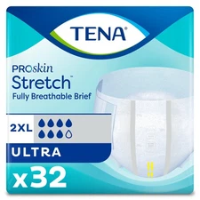 TENA 61390 Ultra Heavy Absorbency Adult Disposable Briefs XXL Tab Closure 32 Ct
