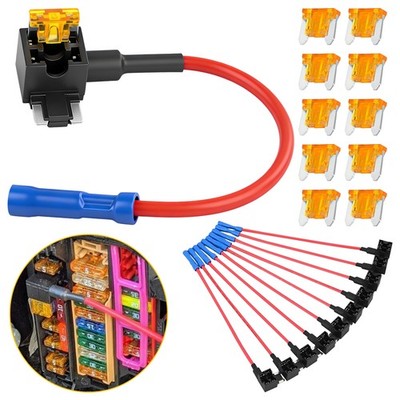 10X 12V/24V Low-Profile Circuit Sicherung Taps, Auto Piggyback Sicherungshalter