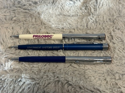 LOT OF 3 GARLAND BUBBLE TOP ADVERTISING BALLPOINT PENS - Prilosec Fidelity 1st