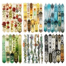 120 Pcs Vintage PET Strip Stickers for Scrapbook Journaling  Six assorted th...