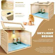 Chicken Brooder Box for Chicks Quail with 3 Absorbent Pads, Feeder and Wate...