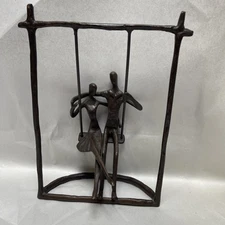 Danya B Couple On A Swing Shelf Sitter Desk Decor Bronze Art Sculpture