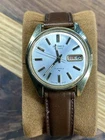 Vintage Seiko Automatic 7006-8002 Day-Date 17J Silver Sunburst Dial - RUNNING