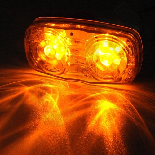 6x 4'' Rectangle Amber 12 LED Clearance Side Marker Light Truck Trailer Camper - Picture 2 of 7