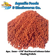 12-lbs 2mm Red Parrot Intense Coloring Floating Pellets, Also Discus, Cichlids