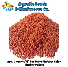 12-lbs 2mm Red Parrot Intense Coloring Floating Pellets, Also Discus, Cichlids