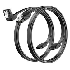 SATA Cable III 0.6FT 2-Pack 7-Pin Right Angle and Straight Angle Connector 6G...