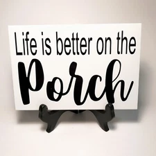 Life is better on porch sign wood yard garden porch decor plaque saying quote