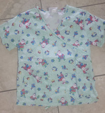 Stars Of Best Medical Christmas Scrubs Top Santa Wreath Gift Size X Small XS