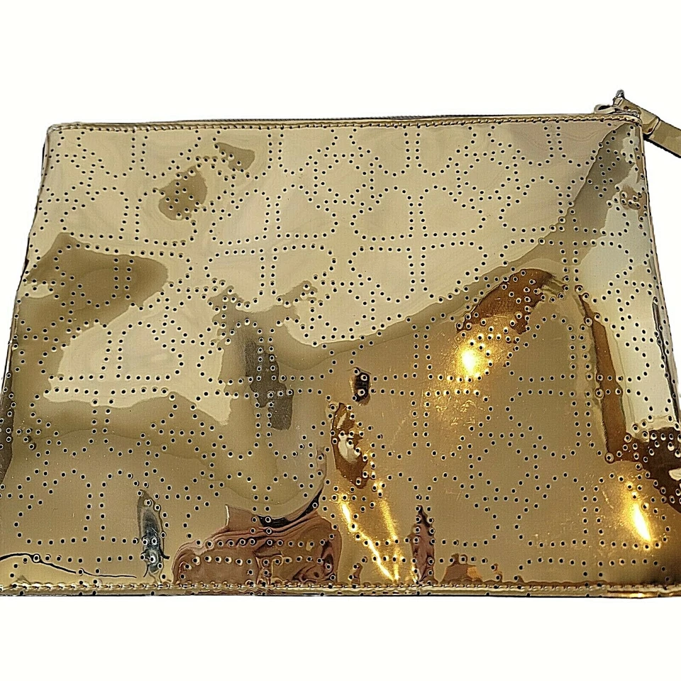 "Bolso de cosméticos KATE SPADE Metro Spade dorado grande para mujer 9,5""x7""" Foto 2 de 4