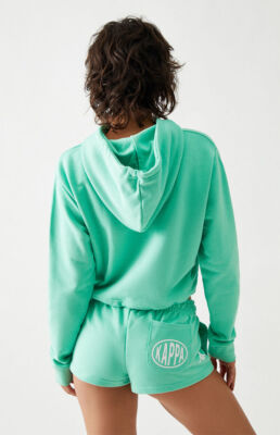 New Kappa Women's Size Small Pop Esia Green Sweat Shorts Cotton Low Rise