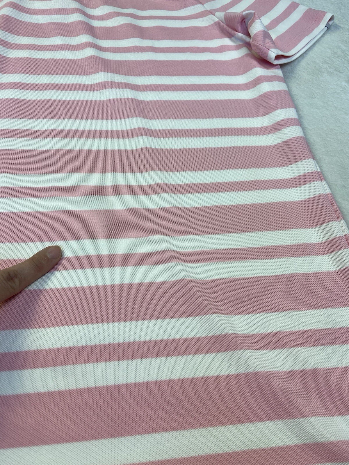 RLX Ralph Lauren Mens L Striped Golf Polo Shirt Stretch Short Sleeve Button Up thumbnail 8