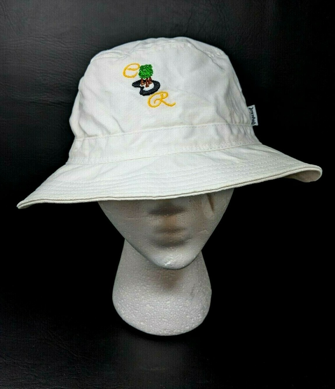 Vintage Imperial Bucket Hat White Embroidered Golf Me… Gem