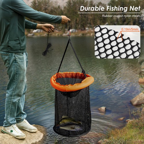 Foldable Fishing Nets Minnow Bucket Portable Collapsible Fishing Net Storage Bag