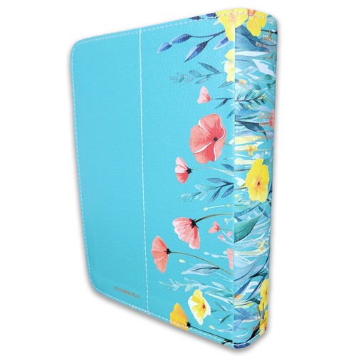 Biblia Portátil 12 puntos RV1960, imit piel flores turquesa con canto floral - Foto 7 di 7