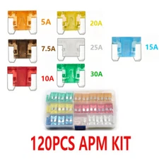Low Profile Micro Mini Blade Fuse Assortment Kit for Car Truck 5A-30A 120Pcs
