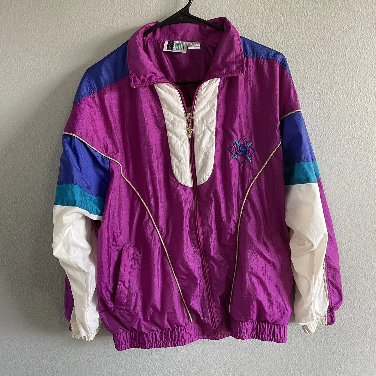 Vintage 80s 90s Bolo Spirit Windbreaker Track Jacket Color Block