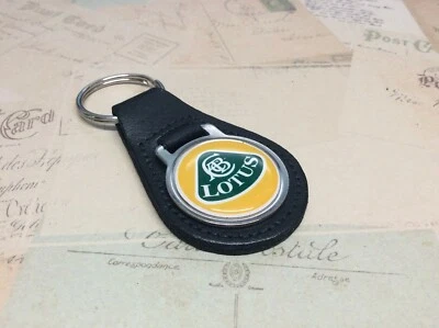 Lotus Quality Black Real Leather Keyring 1