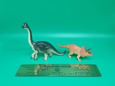 Vintage Brachiosaurus  Triceratops Dinosaur Toy Animal Figure Lot Figurine Set