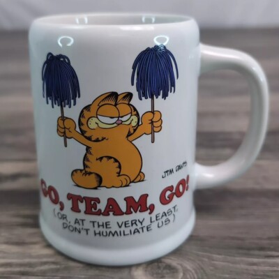 Garfield Go Team Go Mug 20oz Enesco Jim Davis E-7413 Comic Oversized Cup