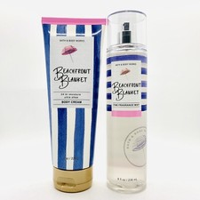 NEW SET BATH BODY WORKS BEACHFRONT BLANKET FRAGRANCE MIST BODY CREAM 8 OZ