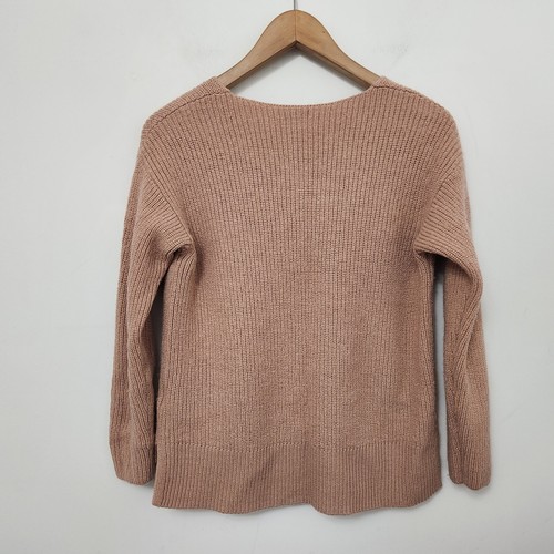 H&M Women's Beige V-Neck Long Sleeve Knit Sweater Size M - Picture 5 of 7