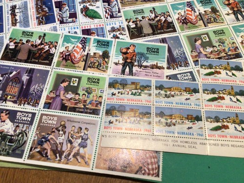 Boys Town Nebraska vintage Boys home charity mint stamps A19467 - Picture 4 of 4