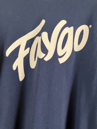 90s Retro Faygo Detroit Blue Striped Cotton V Neck Baseball Tee Shirt Adult M - Bild 4 von 9