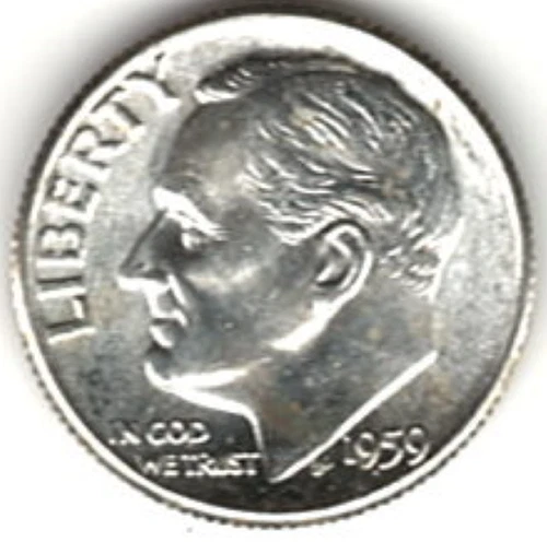 1959 ROOSEVELT DIME in BRILLIANT UNCIRCULATED CONDITION stk R-61