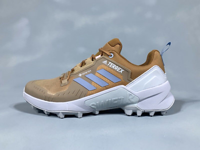 adidas Terrex Swift R3 Gore-Tex Hiking Shoes Beige Blue FZ3012