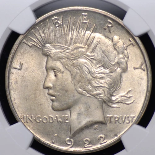 1922 D PEACE DOLLAR NGC MS 62 SATINY LUSTER  IS DIFFUSED A BIT BY SOME PALE