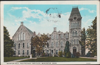 Boynton Hall Polytechnic Institute Worcester Massachusetts MA. WB Postcard