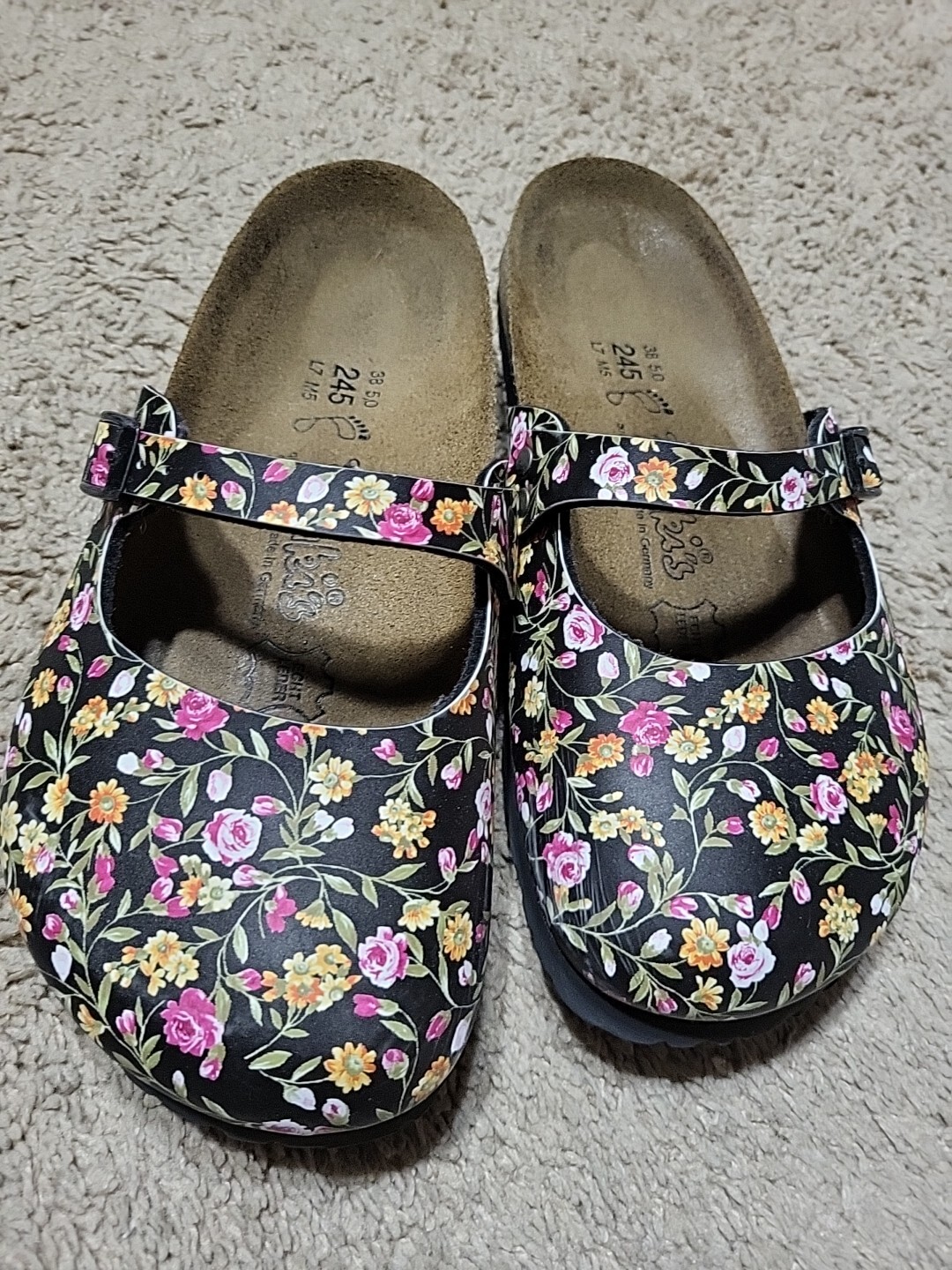 SAOLA Zoccoli Birkies by Birkenstock plantare morbido slip on stampa floreale suola sughero W7