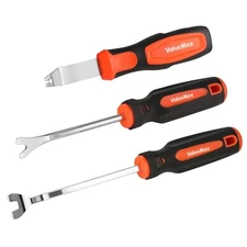 VALUEMAX 3Pcs Trim Removal Tool and Staple Remover Set, Heavy Duty Pry Tool Clip