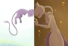 Pokemon anime pok mon mew mewtwo fanart Pad Gaming Mat Desk