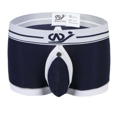 ZONBAILON Men's Underwear Modal Sexy Cutout Boxer Briefs with Removable Buttons