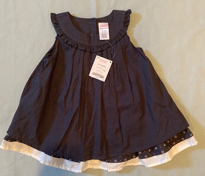 NWT Gymboree 6 12 M Mo Black Gray Dress First Play Date Yoke Bloomers Sundress