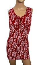Women's Knit Dress Red Open Back Cotton Size S