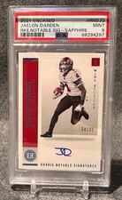🔥JAELON DARDEN 2021 Panini Encased Rookie Notable Signature /35 SAPPHIRE PSA 9