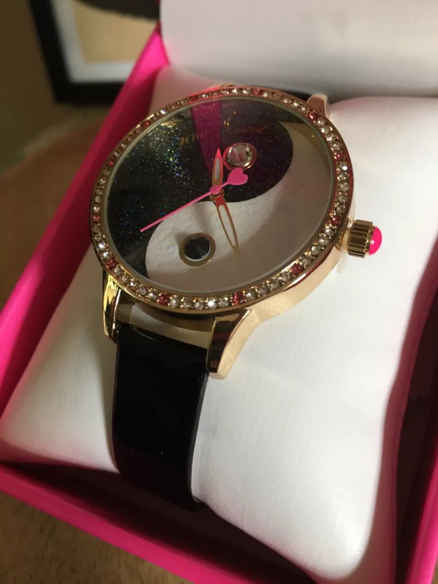 Yin Yang Watch by Betsey Johnson Women s Black White Boxed New