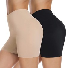 Womens High Waist Tummy Control Body Shaper Slip Shorts Under Dress Anti Chafing