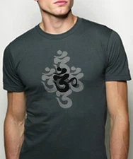 NEW Alternative American Apparel Organic BAMBOO yoga OM AUM Sanskrit mens tshirt