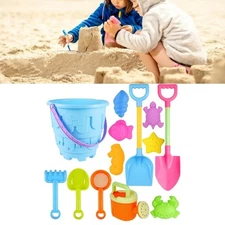 Large Round Castles Sand Bucket Toy Set 13pcs Beach Shovels For Children Summer