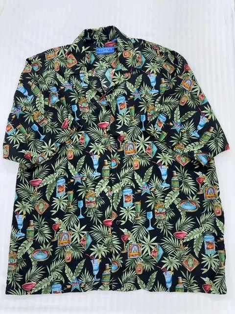 Concepts Men's Black Multi Floral Hawaiian Shirt XL Regular